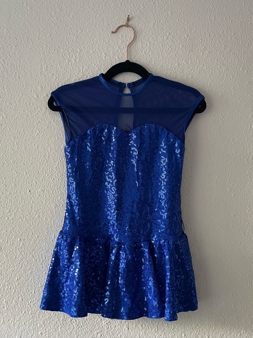 Revolution Dancewear Royal Blue Sequin Dance Costume Lyrical Jazz Girl’s Medium